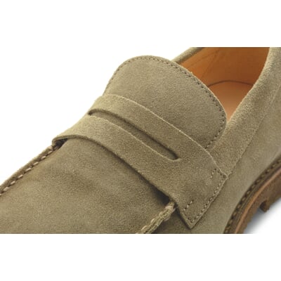Herren-Loafer Rauleder, Graugrün
