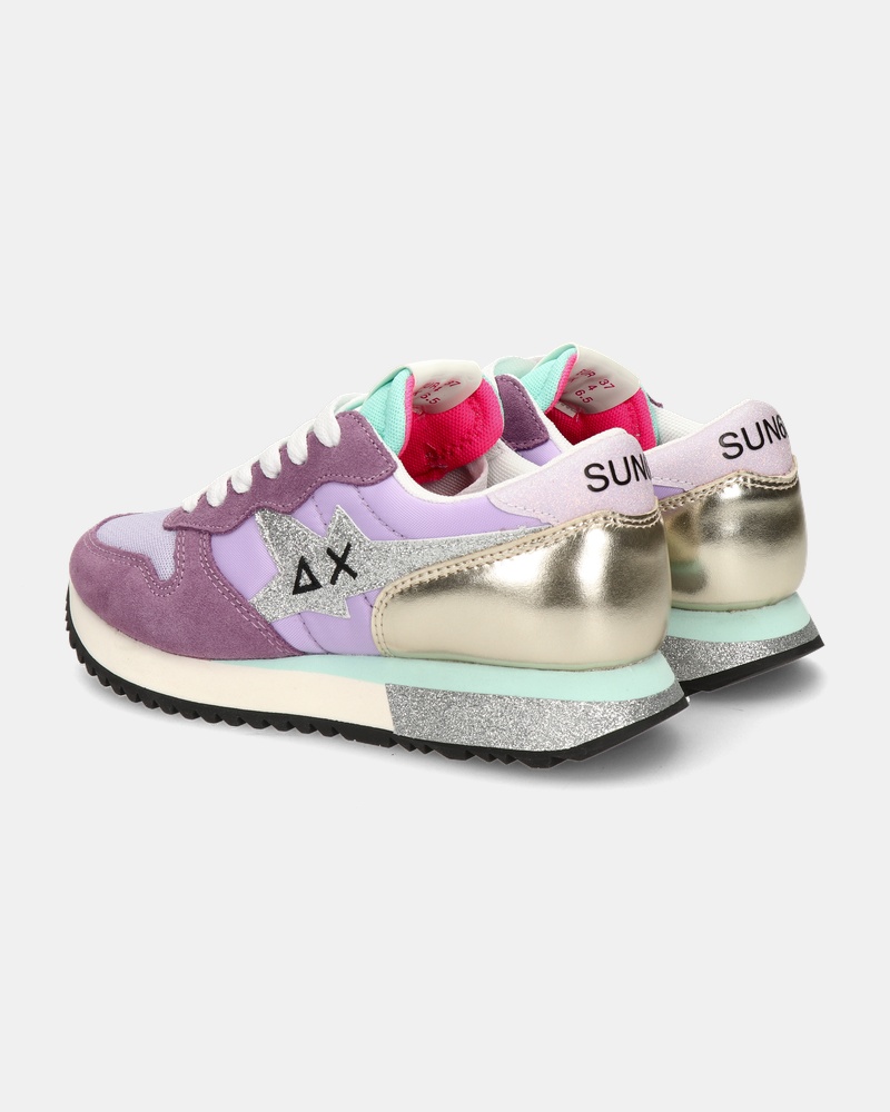 Sun 68 Star girl Glitter Lage sneakers  - paars