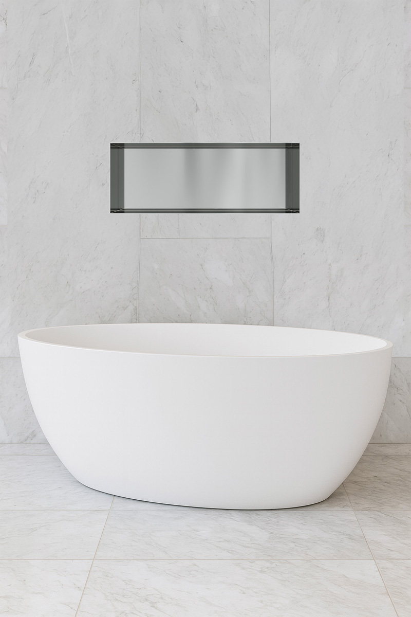 Hotbath &More frameless inbouwnis 30x80x10cm RVS