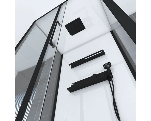 Aurlane Phantom complete douche-unit 115 x 90 x 230 cm zwart