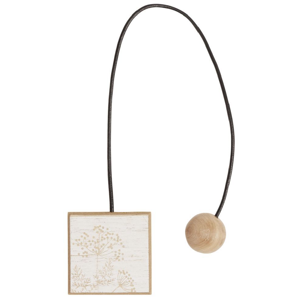 Embrasse aimantée carrée motif ciboule bois naturel