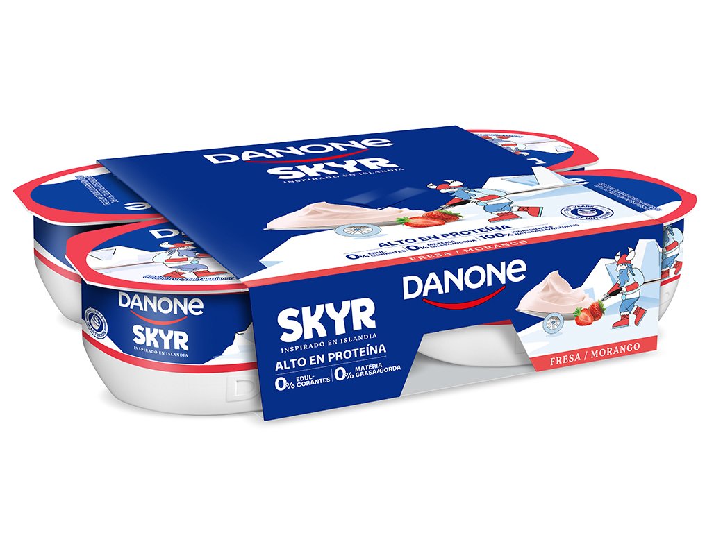 IOGURTE PROTEINA DANONE SKYR MORANGO 100GX4