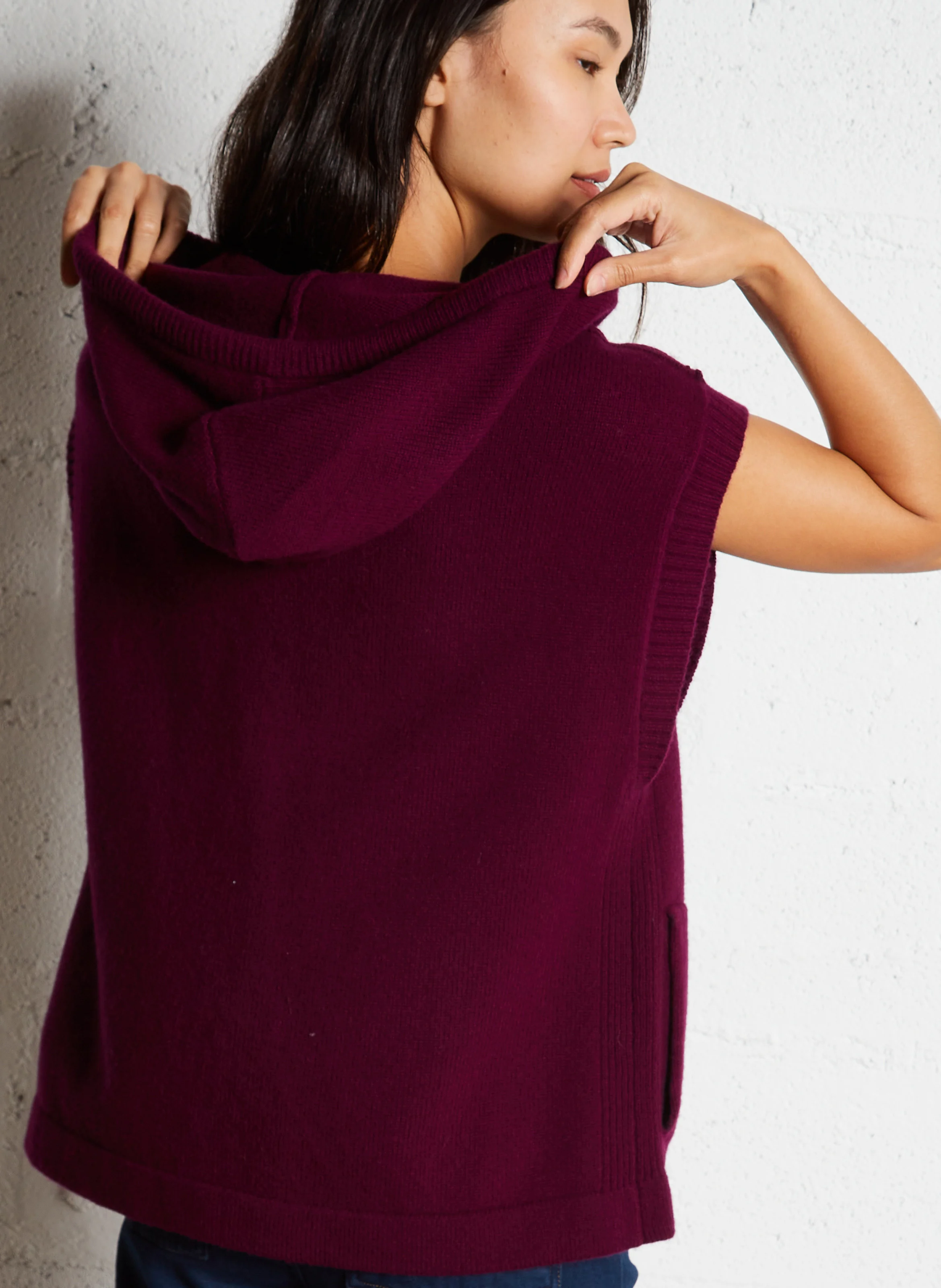 LAND - Gilet col rond en laine | Violet