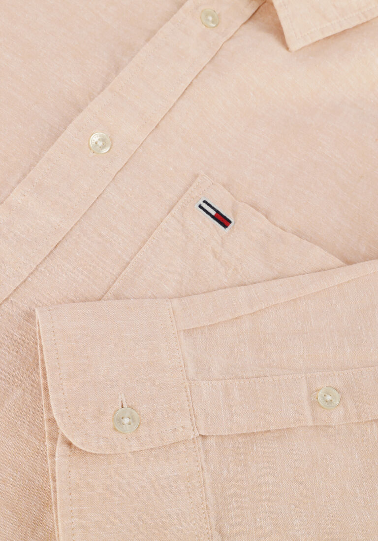 TOMMY JEANS beige tommy jeans casual overhemd tjm reg linen blend shirt