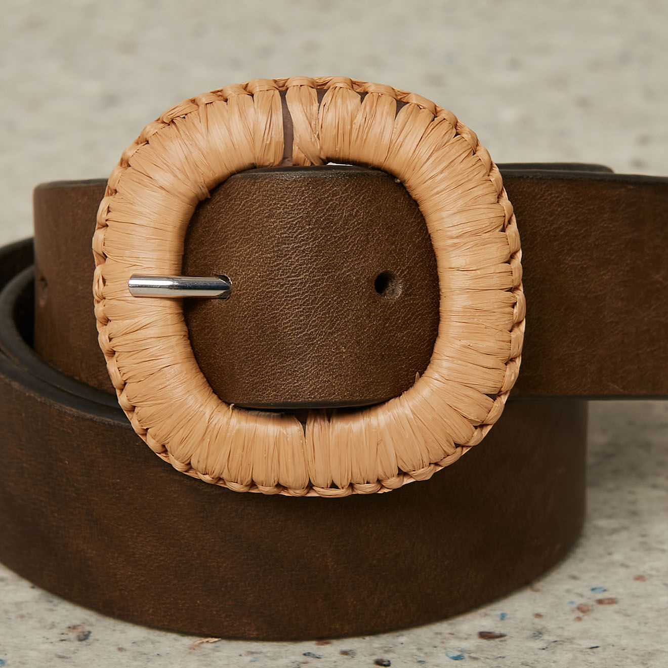 Hartford Ceinture en Cuir Annia kaki/marron