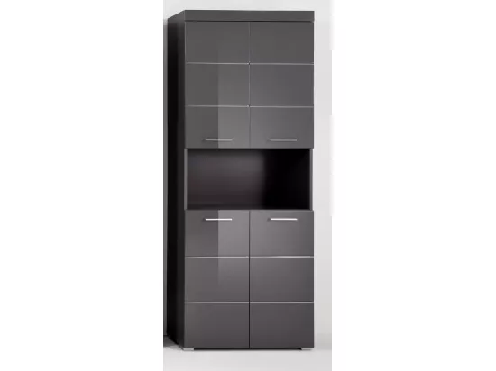 AMANDA - Meuble de salle de bain mélaminé - Meuble Colonne. Gris. L-H-P : 73 - 190 - 31 cm