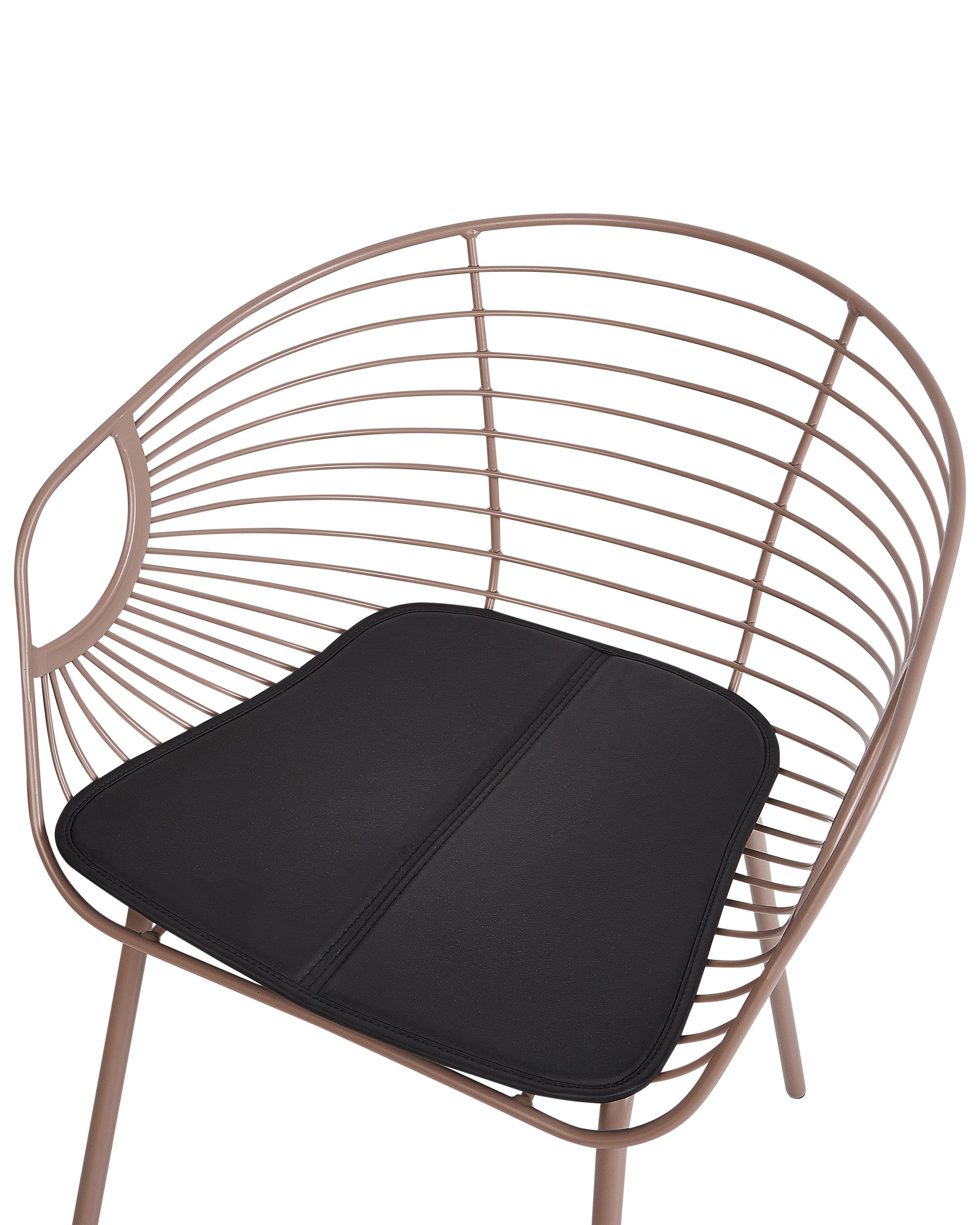 Set van 2 eetkamerstoelen HOBACK Metaal Beige