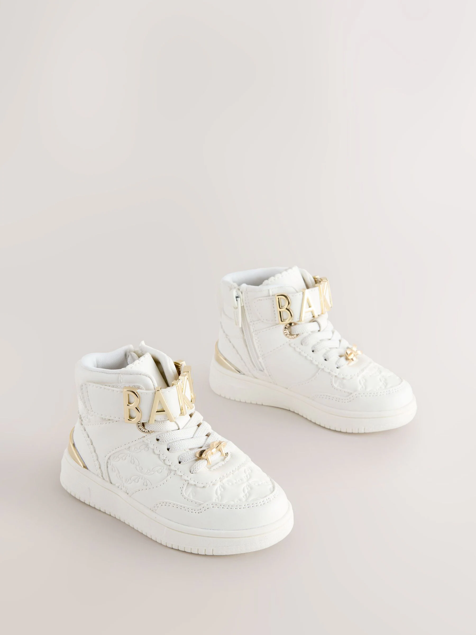 Baker by Ted Baker Girls White Charm Hi-Top Trainers