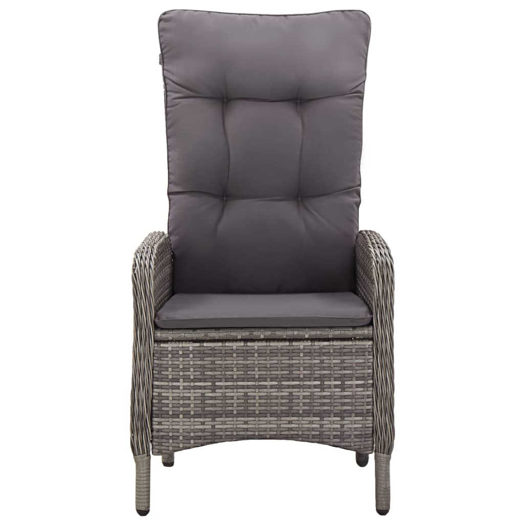 Mobilier à dîner de jardin 11 pièces résine tressée gris