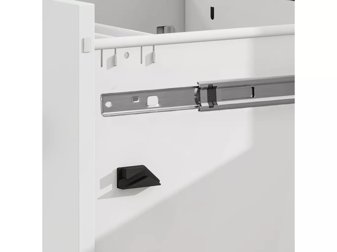 Classeur 4 tiroirs - pour format lettre/légal/A4 - pour le bureau à domicile - blanc - 45.8 x 45 x 133cm