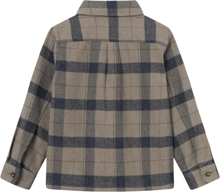 Les Deux Lennon Check Overshirt Kids Desert taupe/dark navy