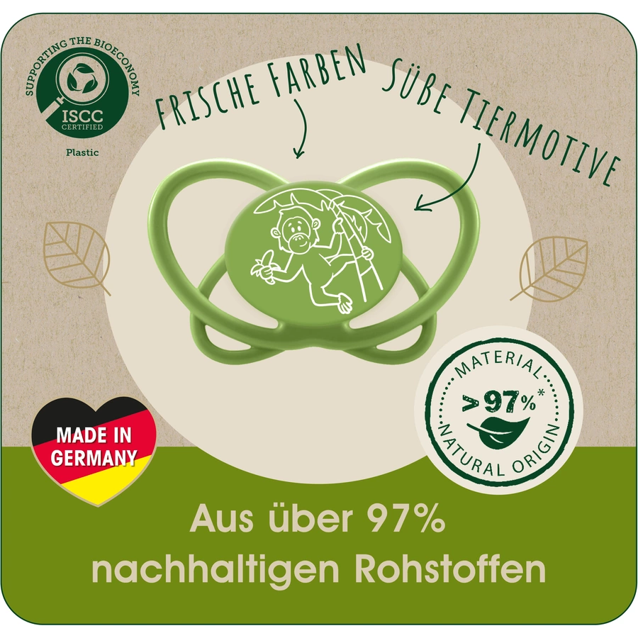 nip® Schnuller My Butterfly Green, Größe 2 (5-18 Monate), Silikon grün