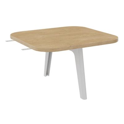 Tablette de liaison ou d'extension ILO - L67xP67 cm - Pieds blanc - structure chêne clair