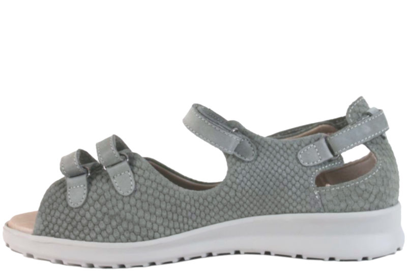 NEW FEET ARMY GRÅ SANDAL I PRÆGET NUBUCK