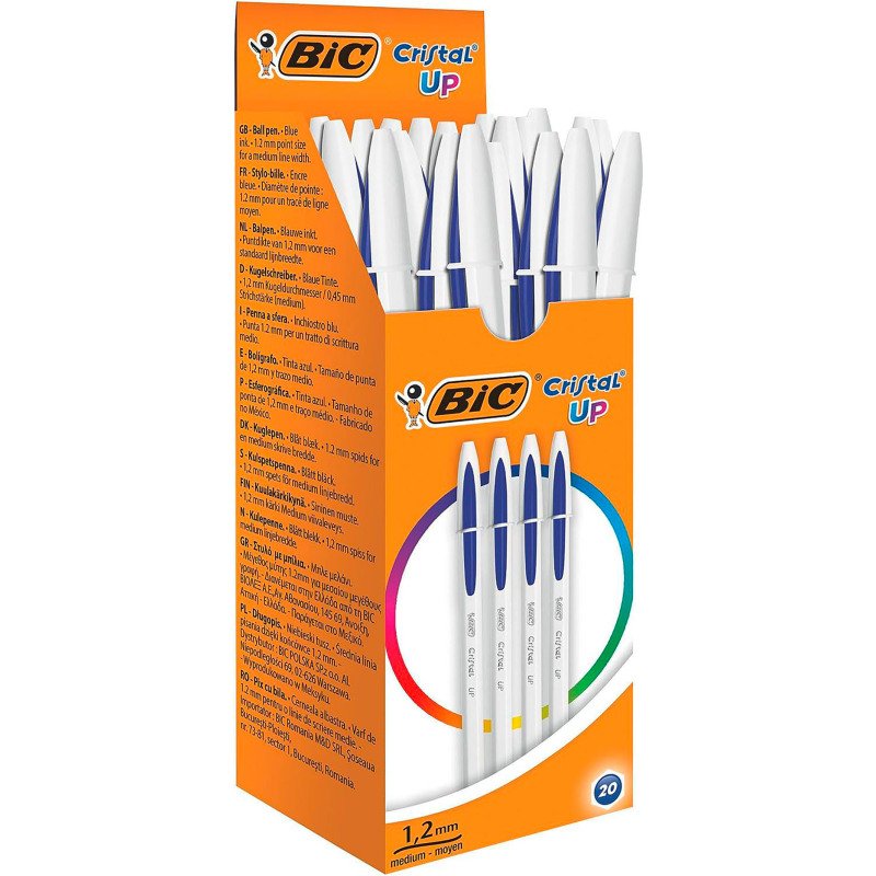 BIC Stylo à bille Cristal Up, 20 pièces, bleu