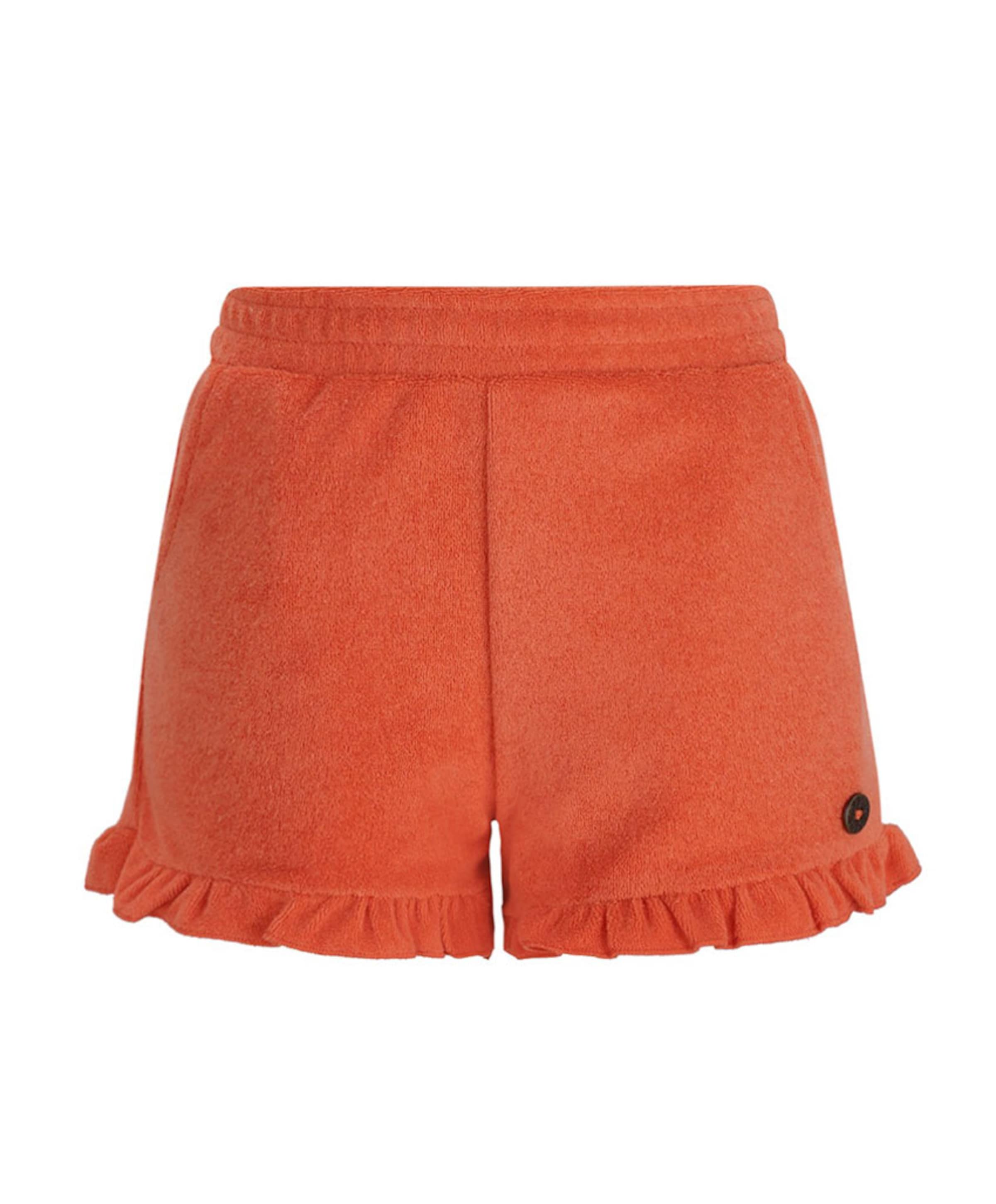 Like Flo Faje ruffle meisjes korte broek oranje