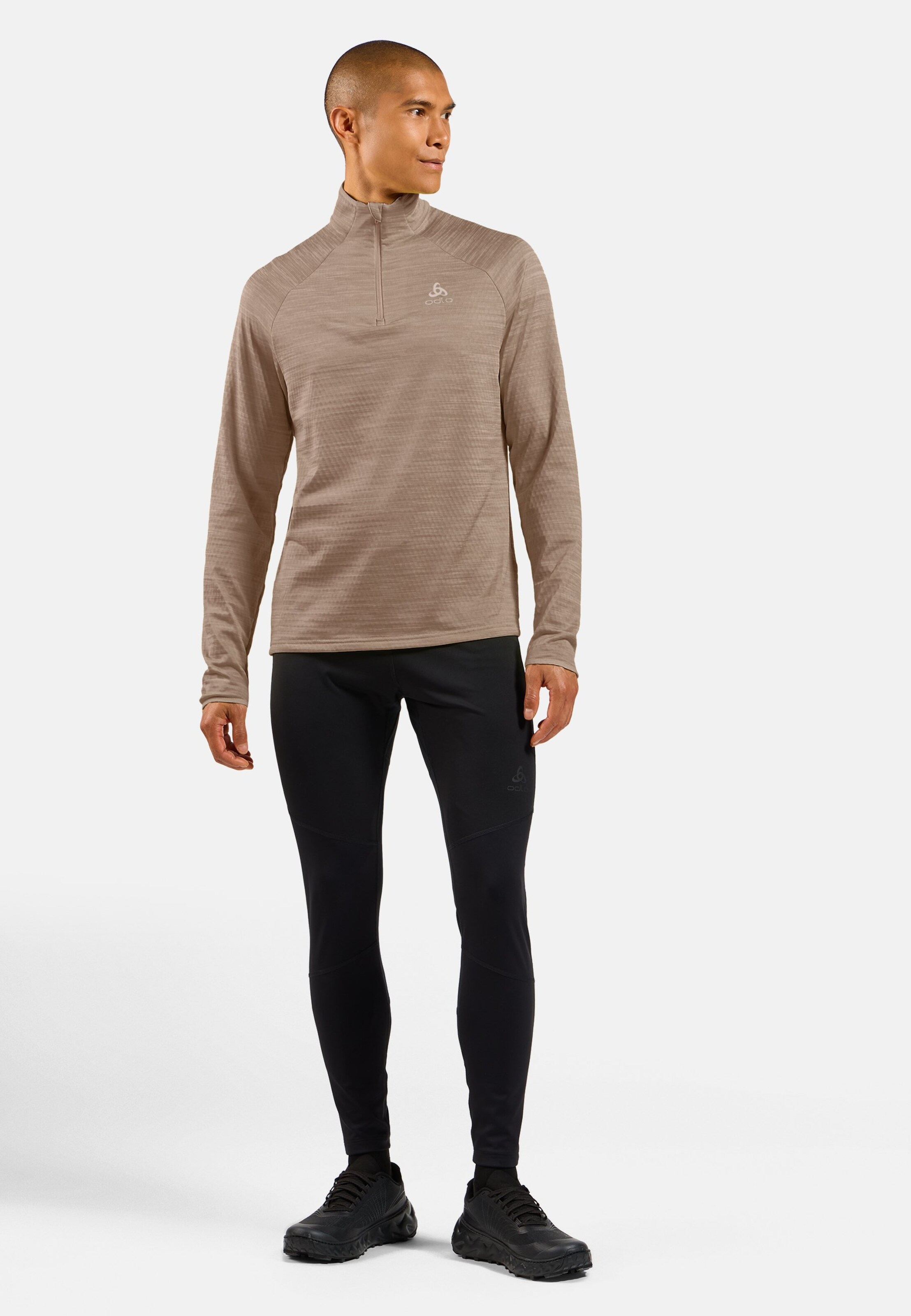 Herren Run Easy Mid Layer Oberteil in cinder melange