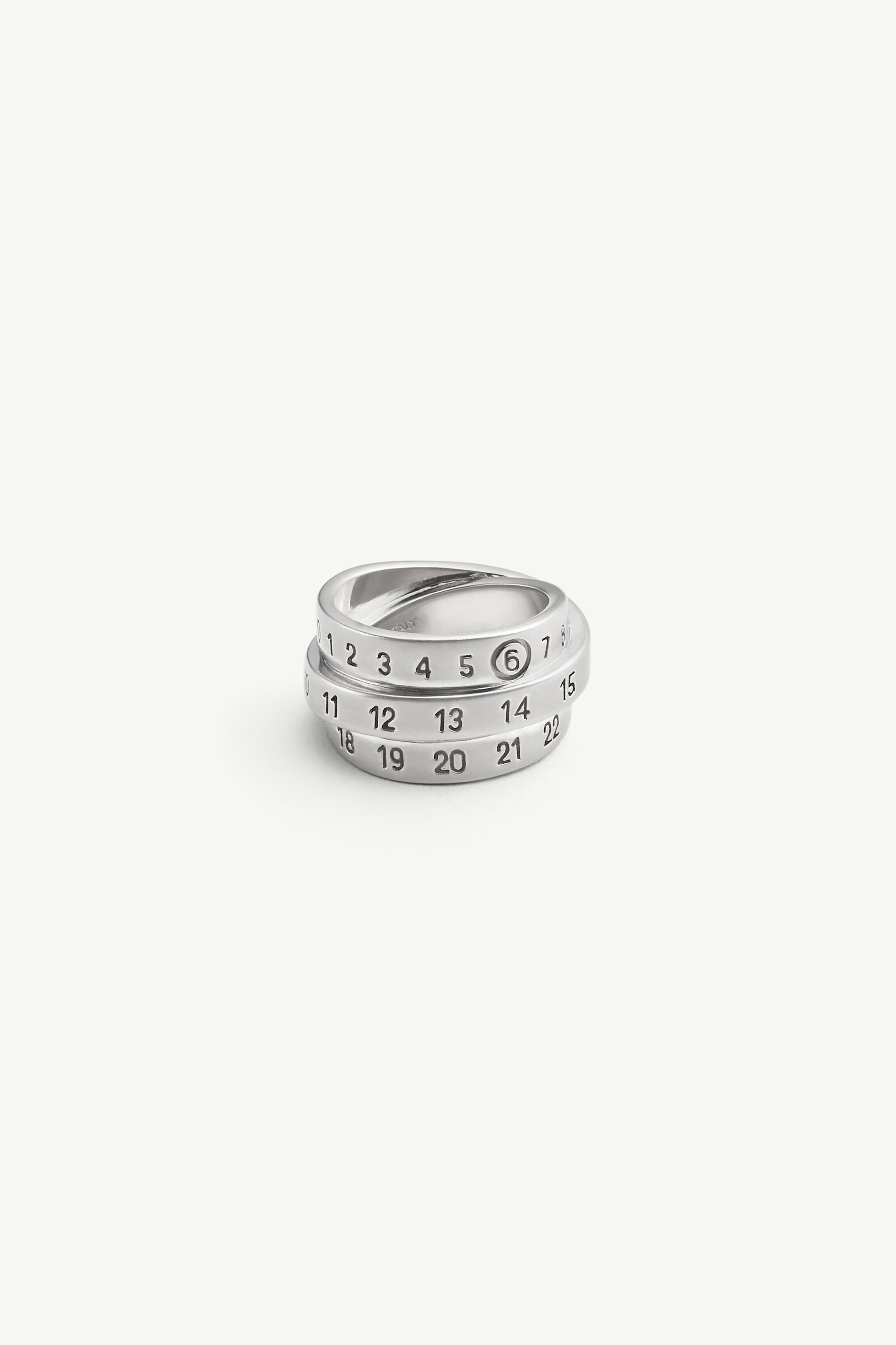 Bague 3 anneaux Numeric signature Polished palladio