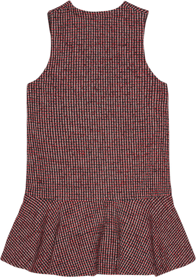 Ganni Woollen Check Mini Dress Racing red