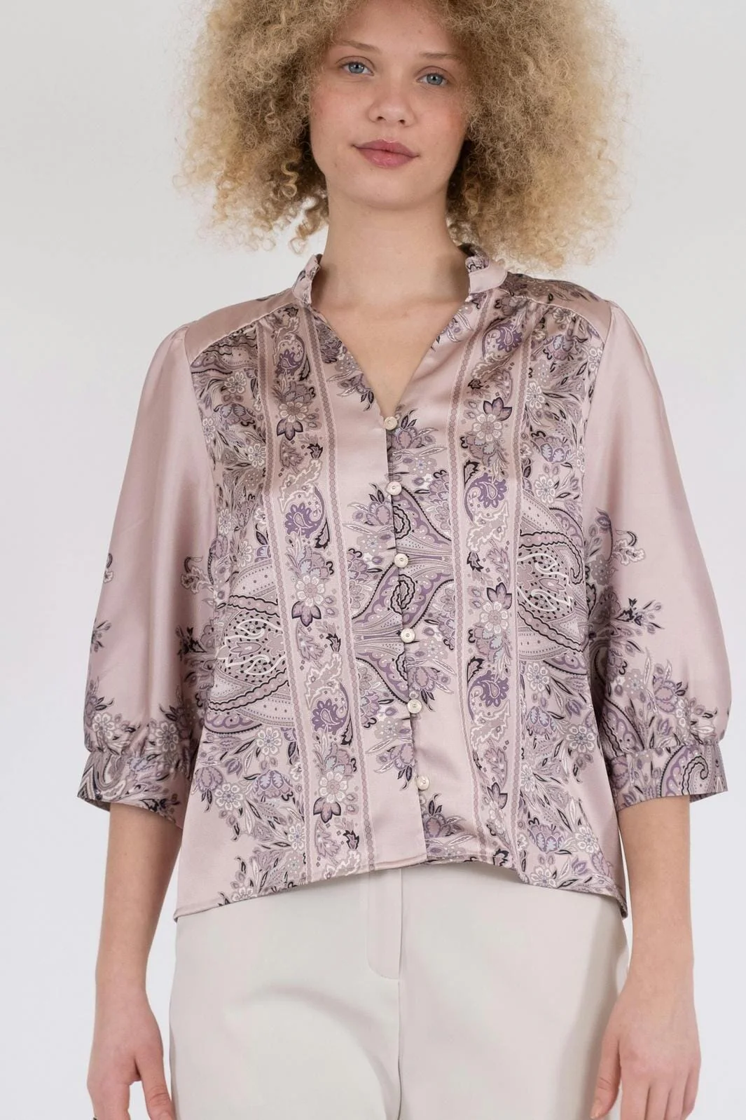 Neo Noir Roselle Paisley Border Blouse