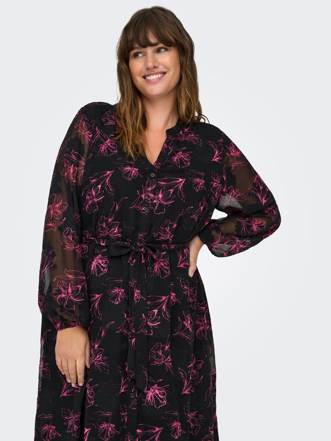 CARMELENA Langes Kleid Fuchsia Purple