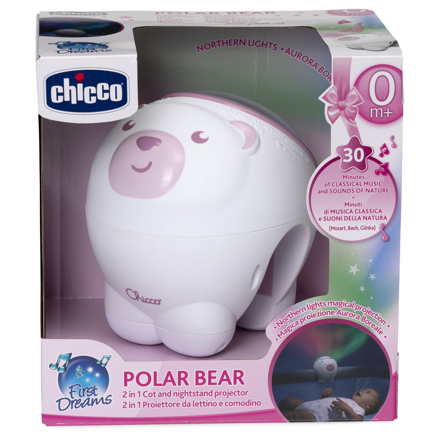 Chicco Polarbear Northernlight roze - nachtlampjes - Prénatal