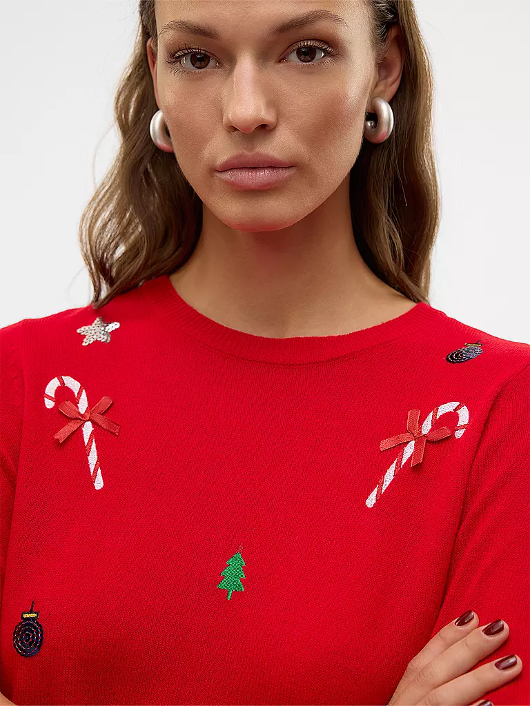 VERO MODA Pullover VMNEWJOLLY rot