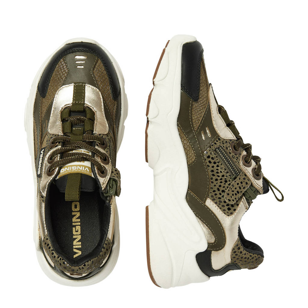 Vingino Vinciachunky leren sneakers groen