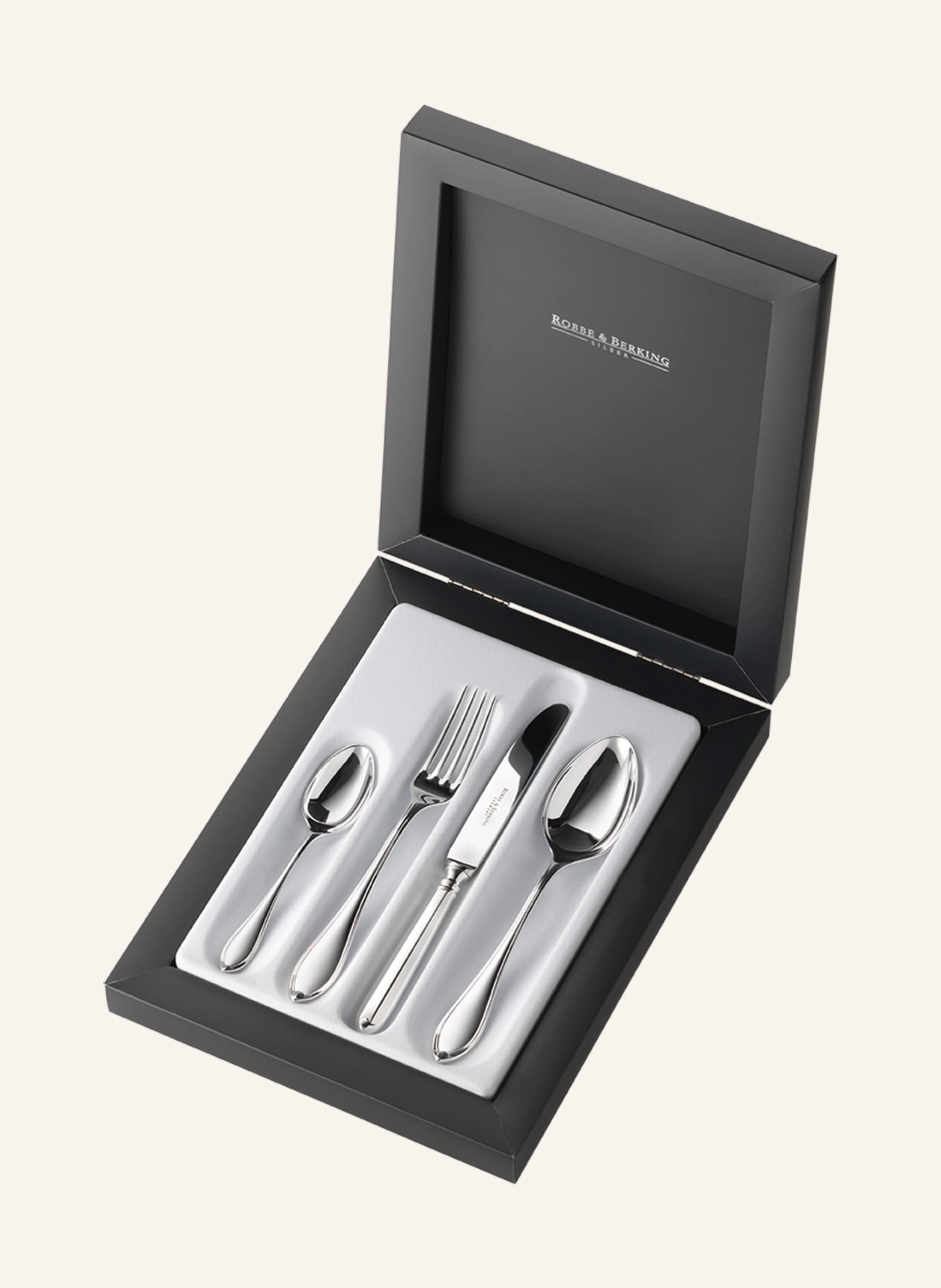 ROBBE & BERKING 4-tlg. Kinderbesteck Navette (150g versilbert)