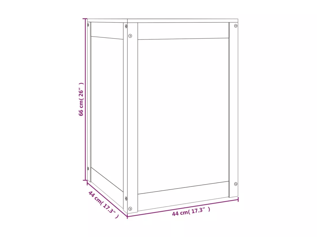 Boîte à linge Gris 44x44x66 Bois massif de pin