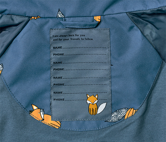 Kinder-Regenjacke, Fuchs-Alloverprint