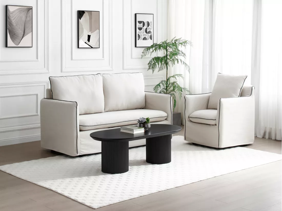 Table basse en MDF - Noir - LORIMILA