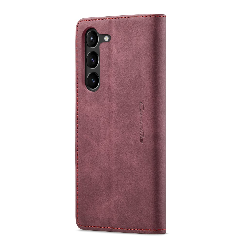 Samsung Galaxy S23 5G Leder Tasche Flip Wallet Etui mit Kartenfächern - Rot