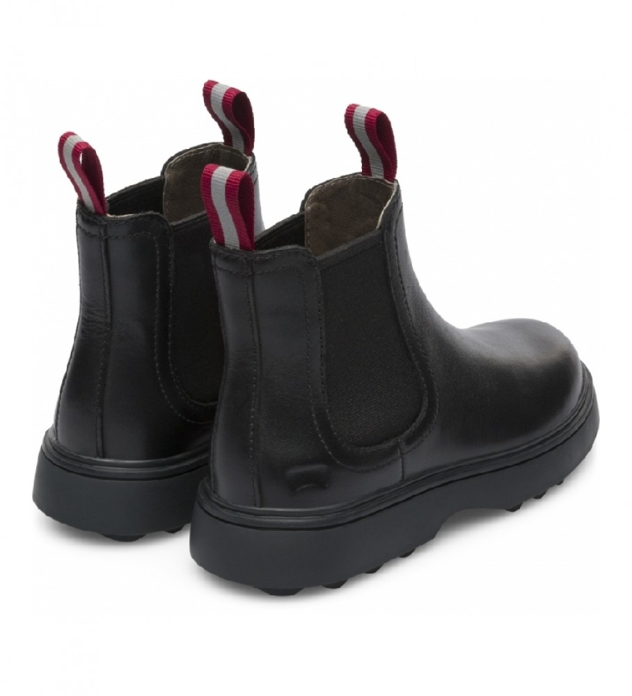 Botas de tornozelo de couro preto Camper North Kids
