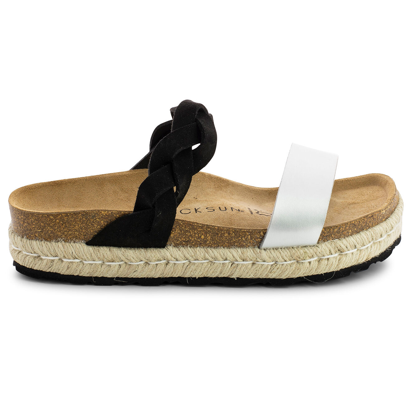 Backsun Mules Bagua argenté/noir