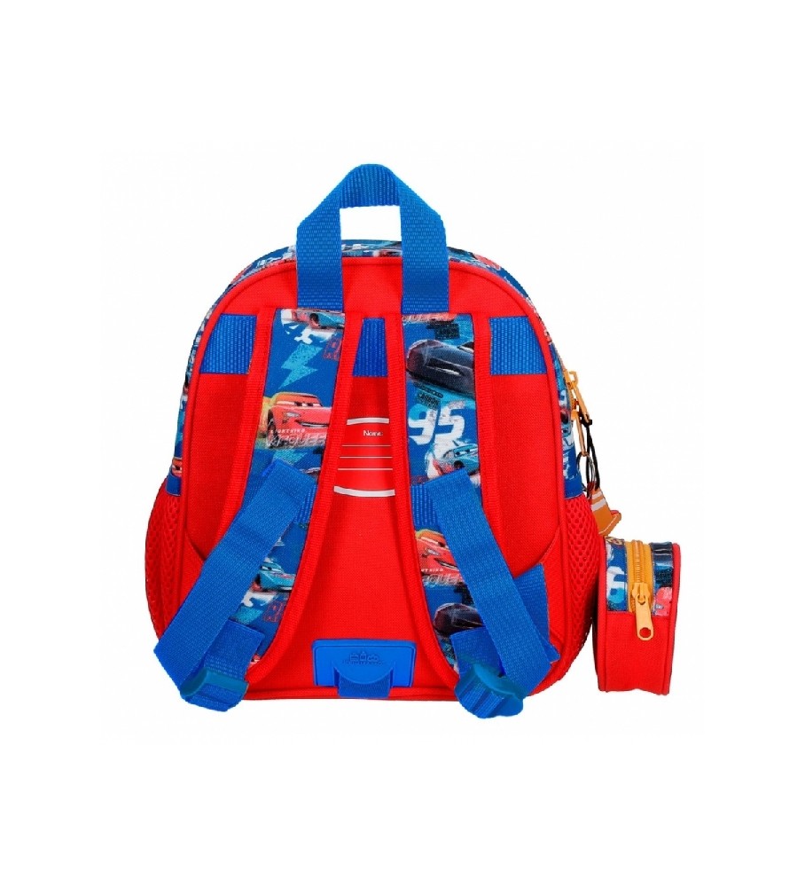 Mochila Joumma Bags Cars Rusteze vermelha - 23x25x10cm -