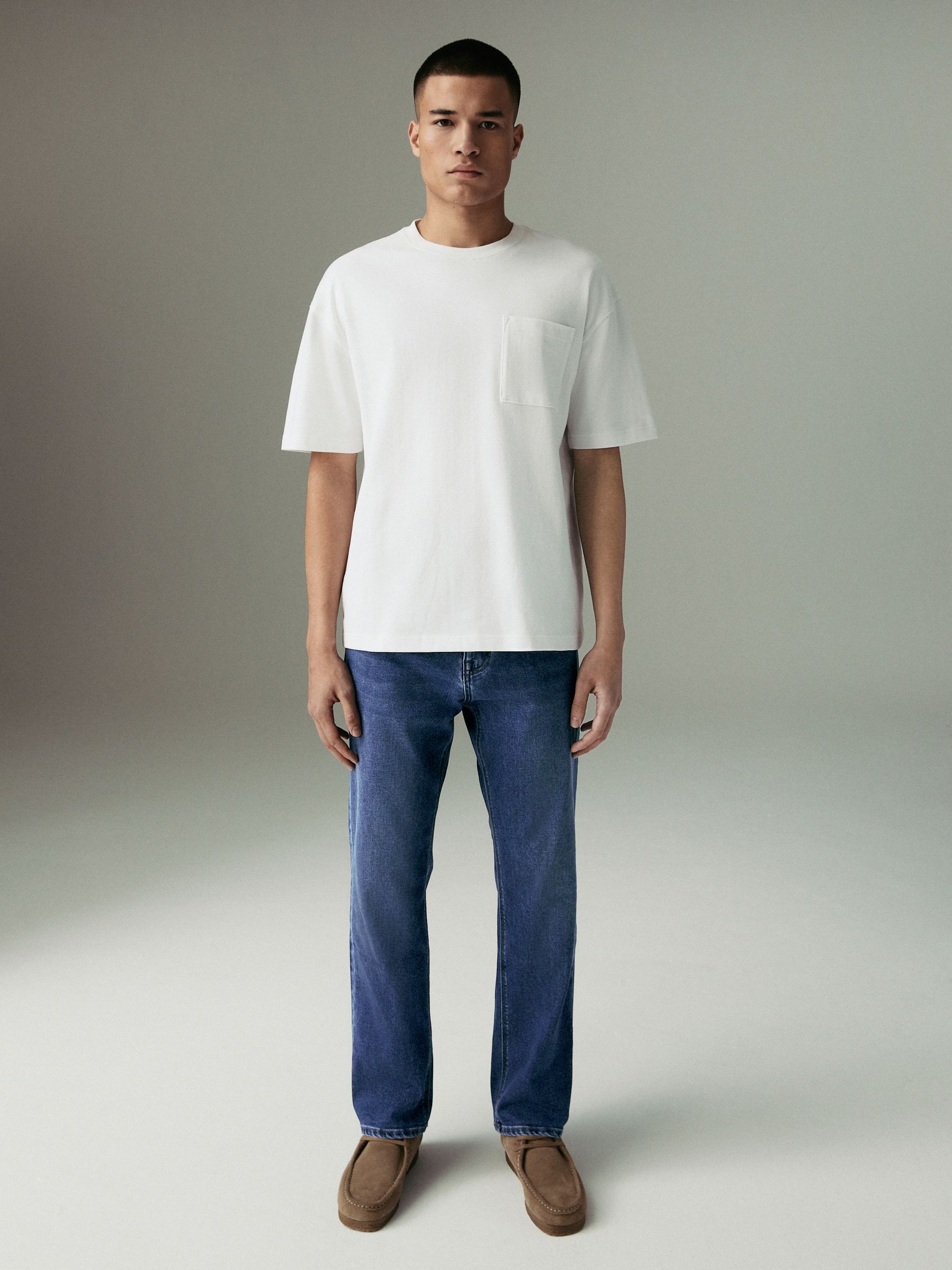 Mediumblauw - Straight fit - Motionflex jeans