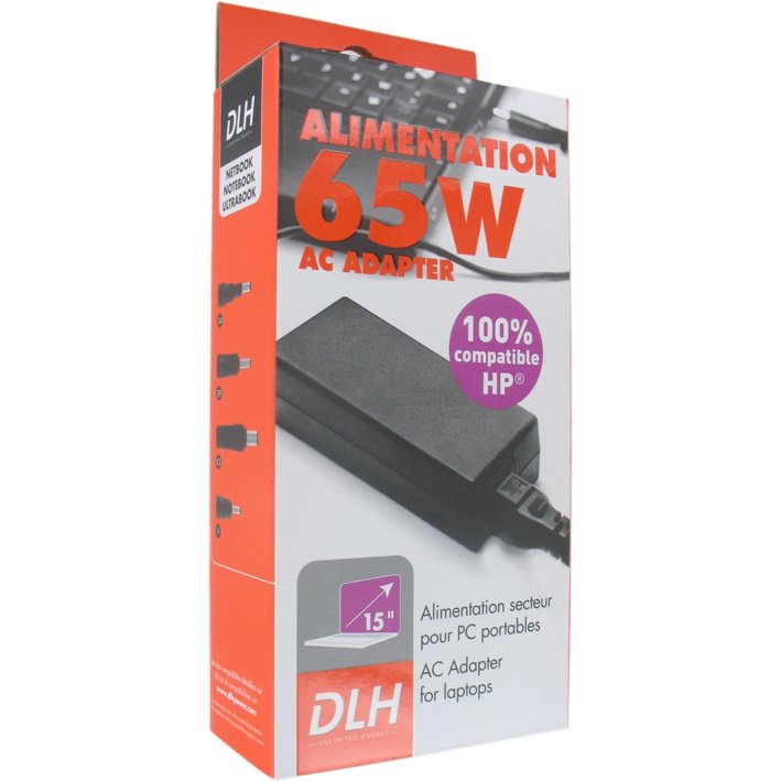 DLH Alimentation secteur 65W HP 100% compatible (sauf USB-C)