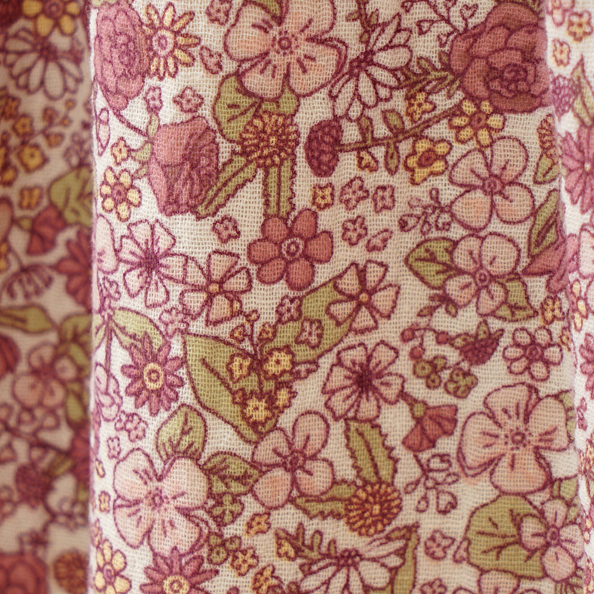 Topolino Pure Collection Mädchen Musselin-Kleid mit Blümchen hellbeige / dunkelrosa