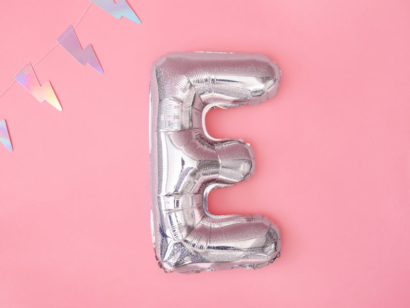 Folie Ballon Letter E Holografisch Leeg 35cm
