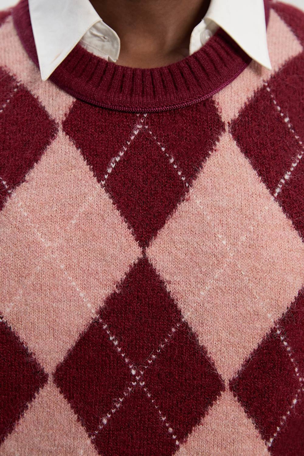 KarenMillen Débardeur Tricoté Mélange Alpaga Motif Argyle