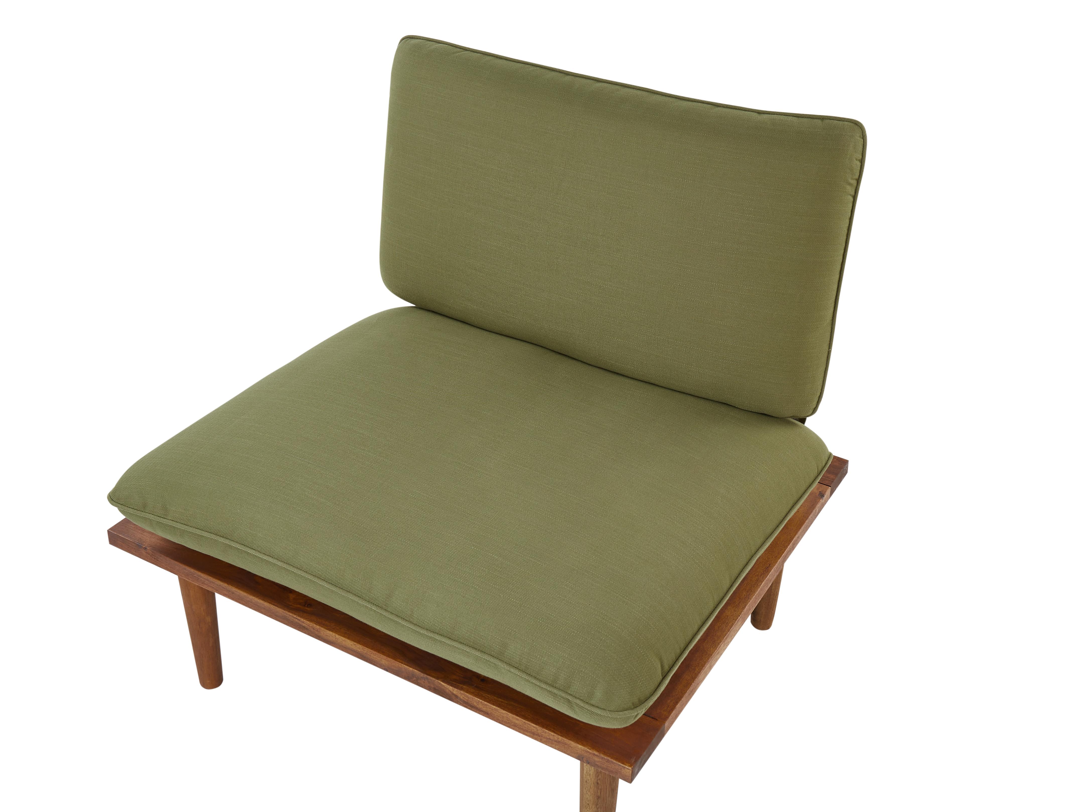 Loungeset met tafel 4-zits FRASCATI modulair Gecertificeerd acaciahout Olijfgroen