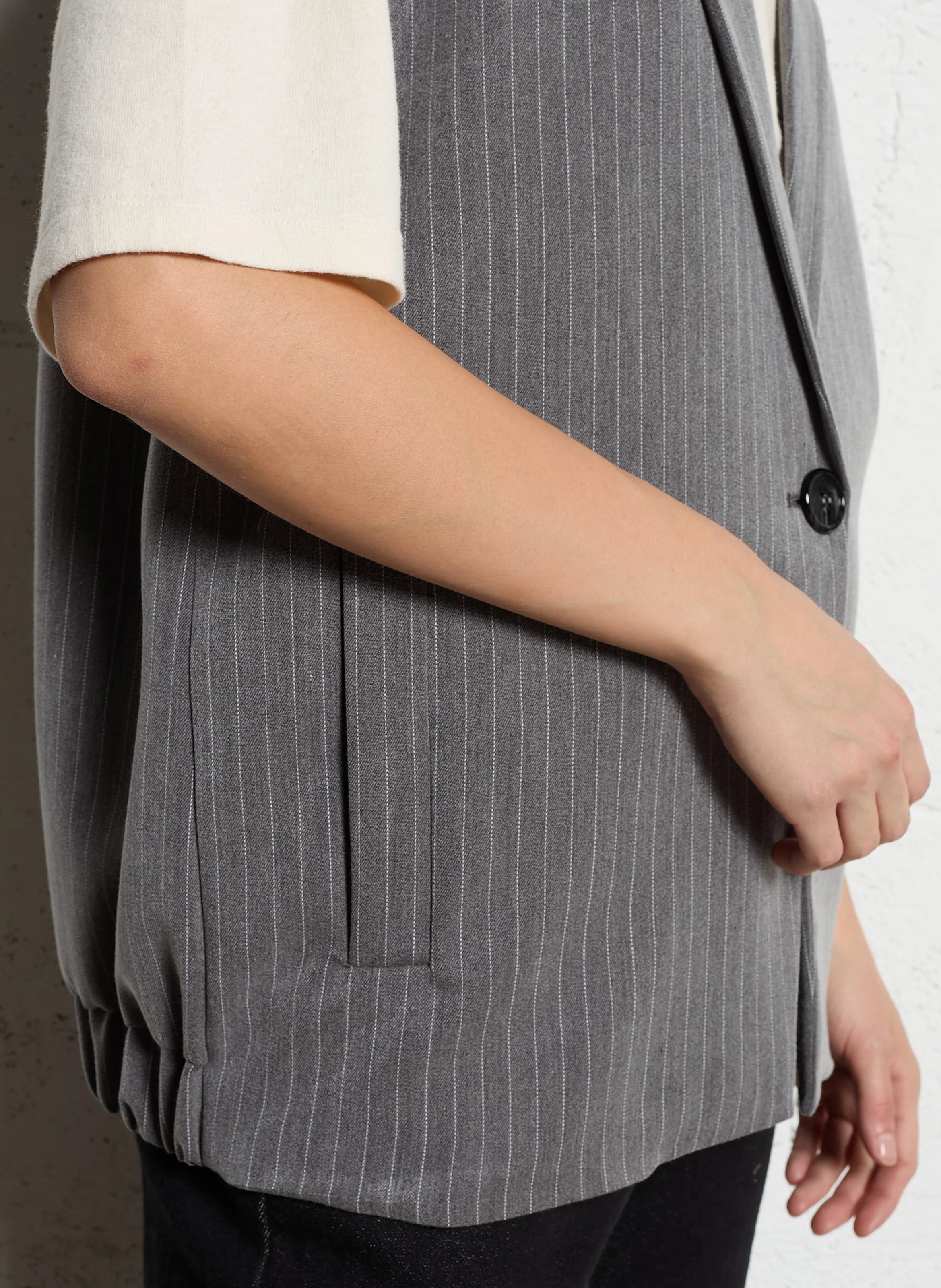 Veste de tailleur à rayures | Gris