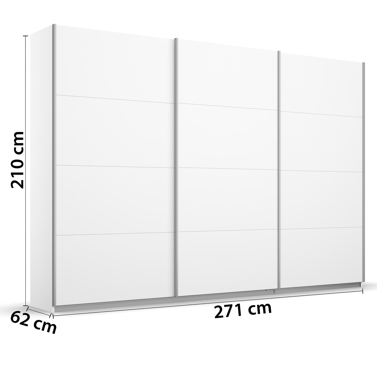 Schwebetürenschrank - alpinweiß - 271x210 cm