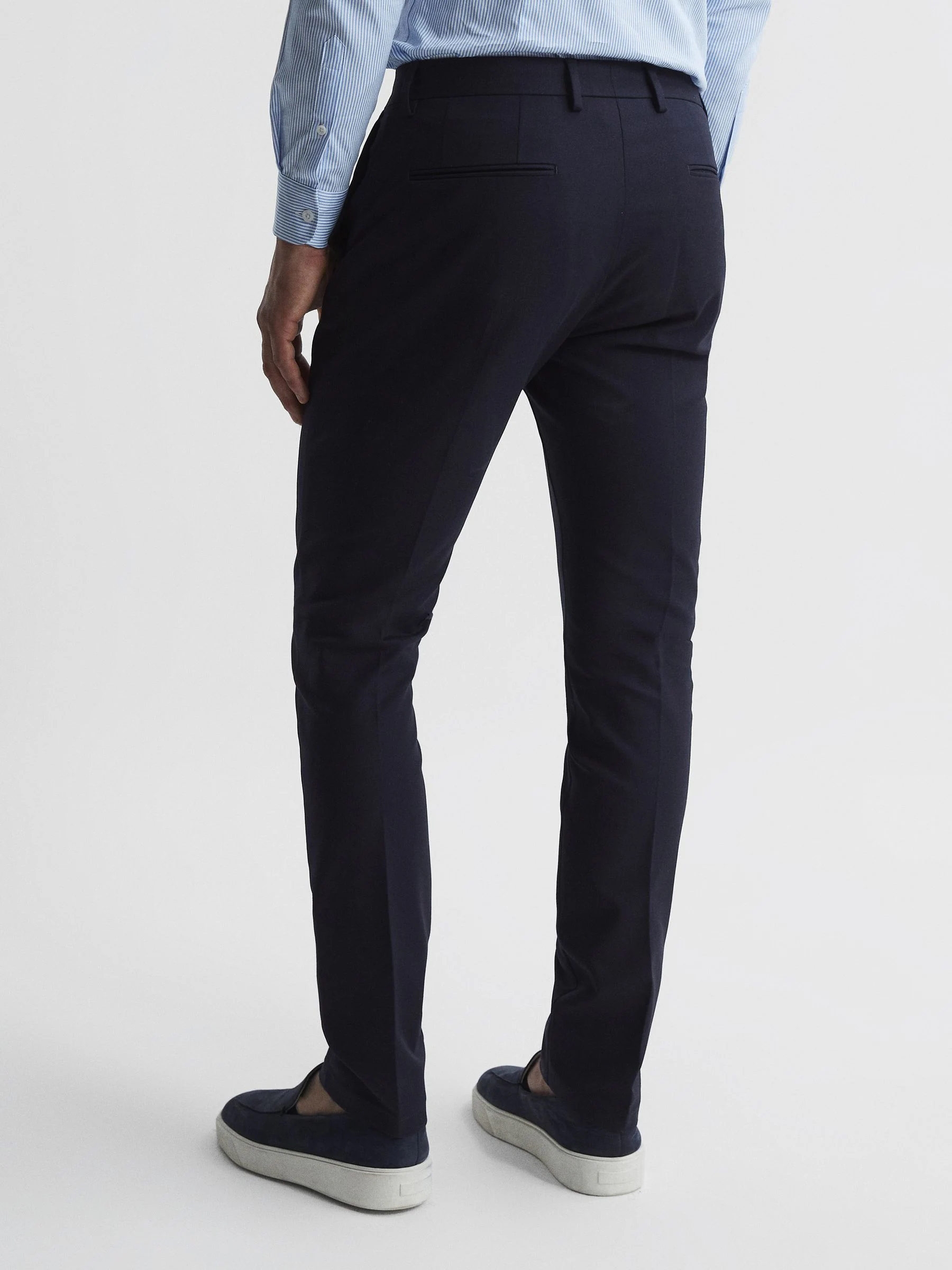 Marineblauw - Reiss slim-fit Eastbury chino