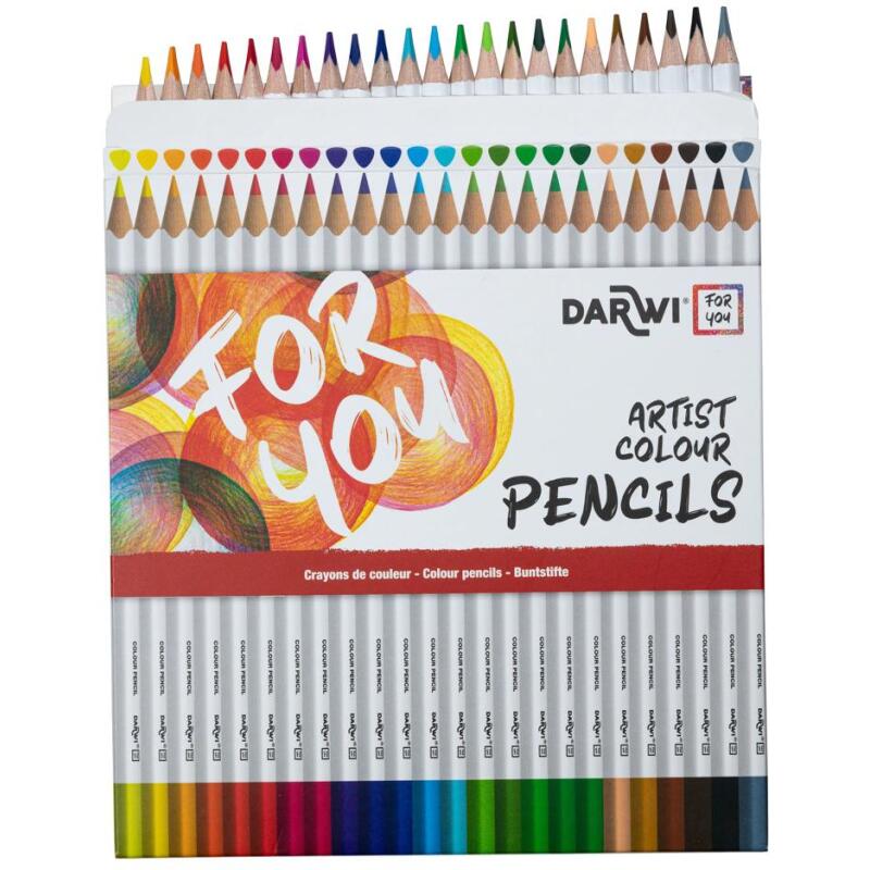 Darwi For You boite de 24 crayons de couleur standards - Assortiment