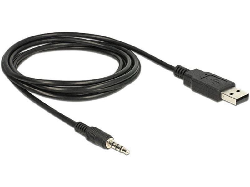 Delock USB 2.0-Kabel USB A TTL - 3.5 mm Klinke, 4Pin (3.3 V USB TTL Stecker zu 2.5 mm 3 Pin Klinkenstecker, 1.8 m, 3.3 V