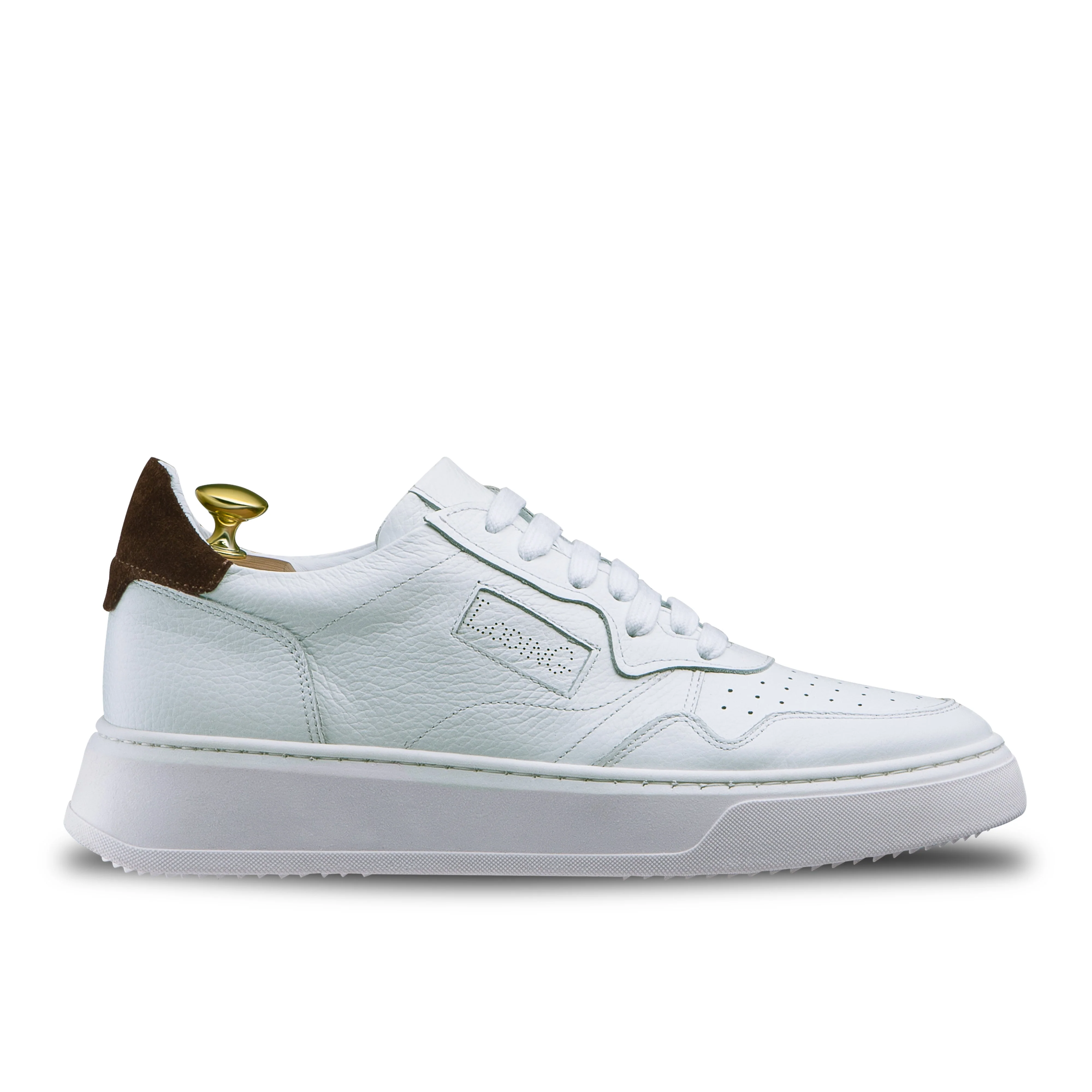 Sneakers Lioni 717 grainé blanc/marron