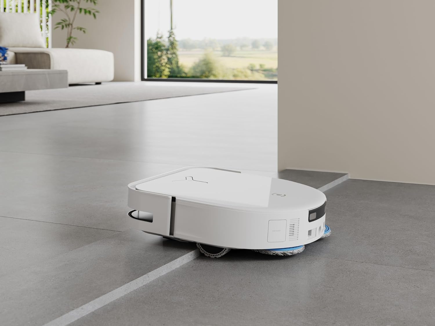 ECOVACS DEEBOT X5 Omni Saugroboter mit Wischfunktion, 12,800Pa Saugroboter, ZeroTangle Technologie, TruEdge™ Edge Mopping, 70℃ heißes Wasser Mop Waschen, Auto Anheben des Mopps, Selbstentleerung