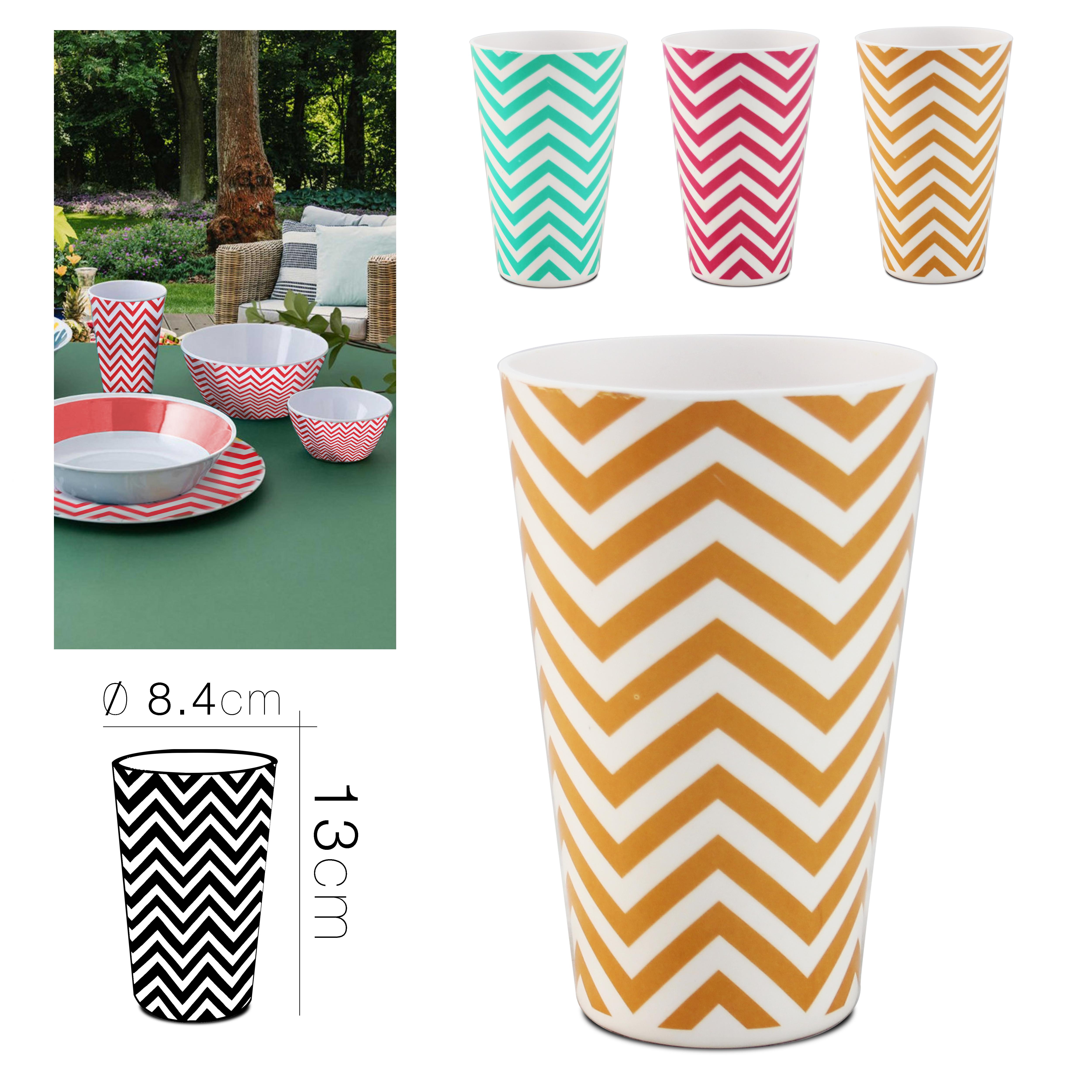 VERRE MELAMINE ZIGZAG D.8.4X13CM